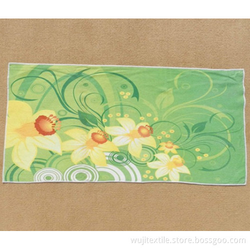 Microfiber Floral Printed Bath Towel Beach Towel (WJ-B1017)
